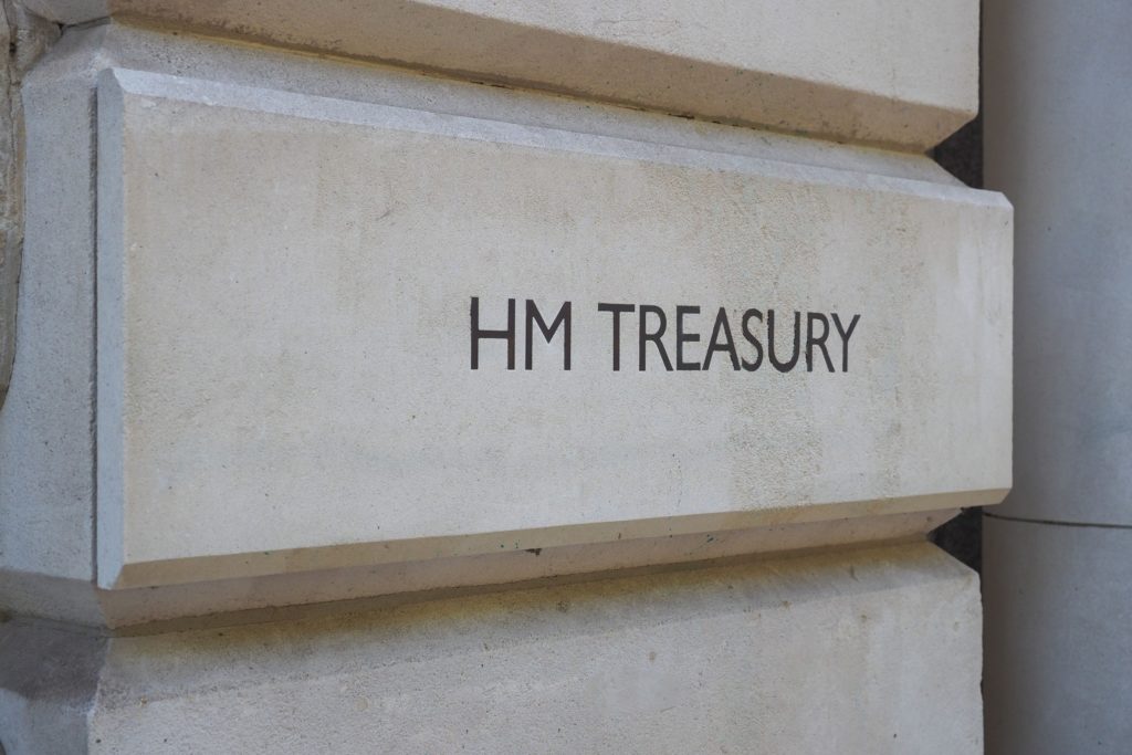 exterior of HM Treasury, London