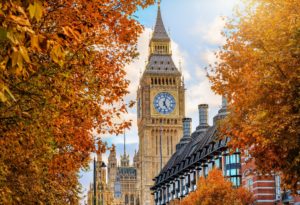Westminster, London, in autumn.